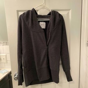 Burton grey fleece hooded zip up size L